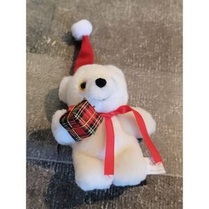 Russ teddy bear Santa hat ornament Xmas decor